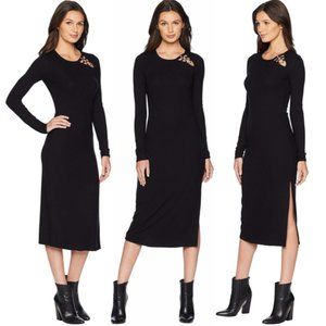 PAIGE Caelan Ribbed Midi Dress